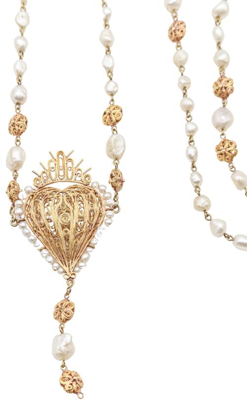 ROSARIO DE ORO CON PERLAS DEL S.XIX