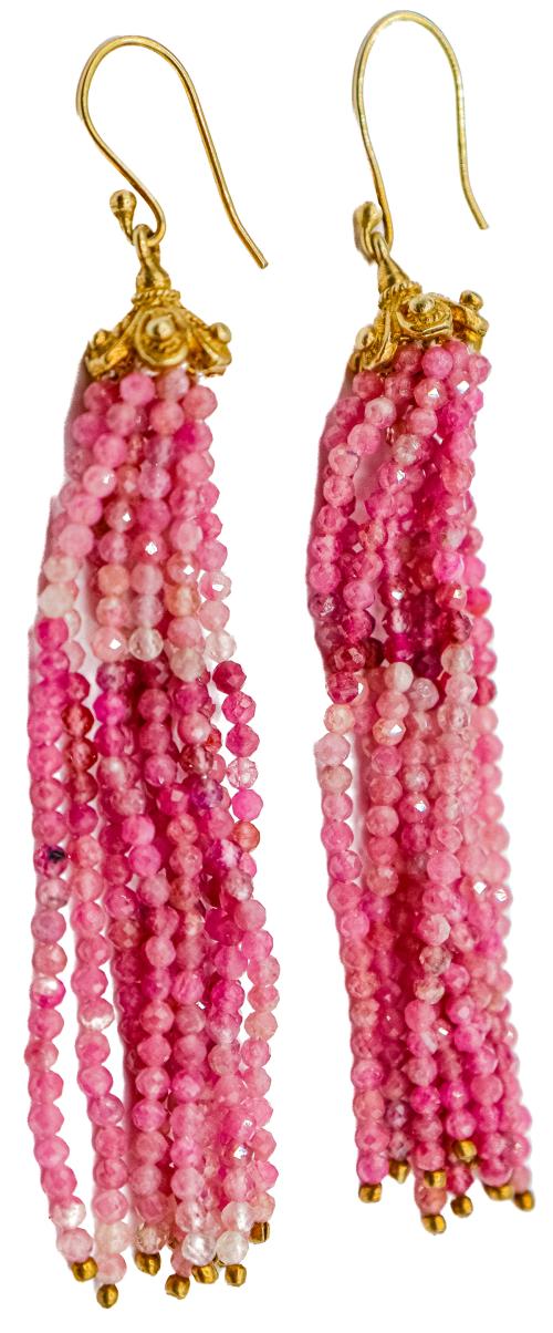 PENDIENTES LARGOS CON ÓPALO ROSA