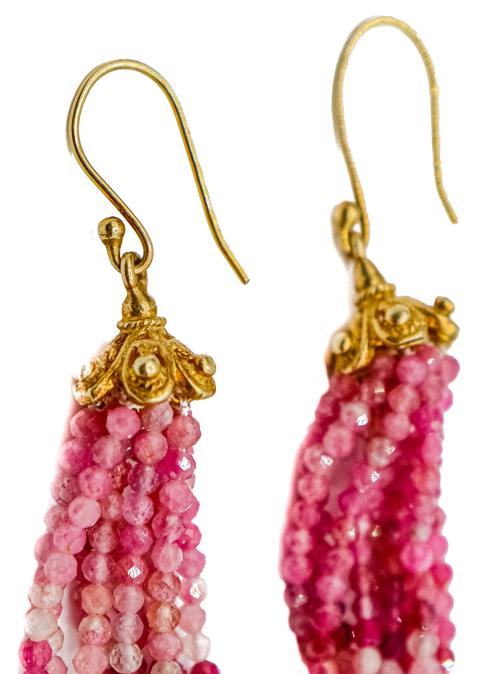PENDIENTES LARGOS CON ÓPALO ROSA