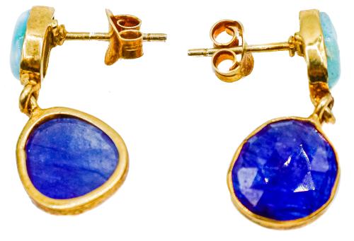 PENDIENTES CON LARIMAR Y ZAFIRO