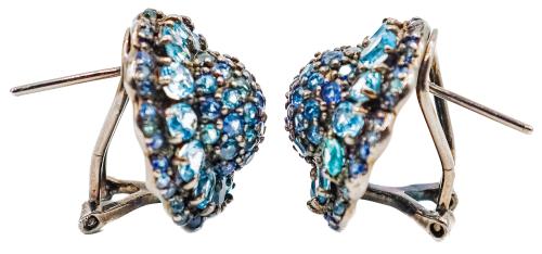 PENDIENTES FLOR CON ZAFIROS Y TOPACIOS