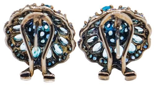 PENDIENTES FLOR CON ZAFIROS Y TOPACIOS