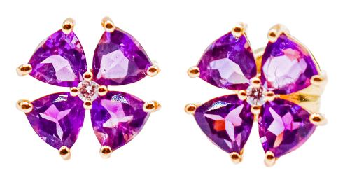 PENDIENTES FLOR CON AMATISTA