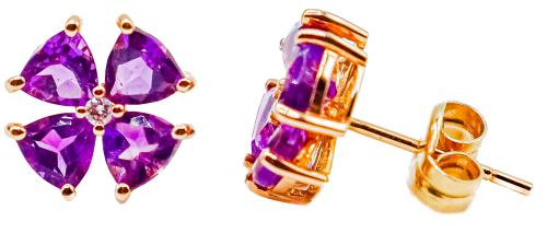 PENDIENTES FLOR CON AMATISTA