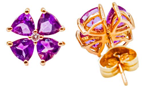 PENDIENTES FLOR CON AMATISTA