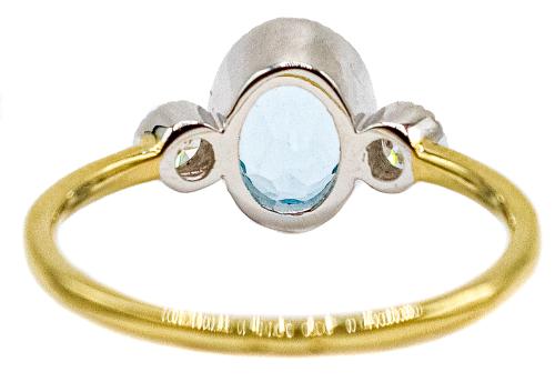 ANILLO ESTILO ART DECÓ CON TOPACIO AZUL Y BRILLANTES