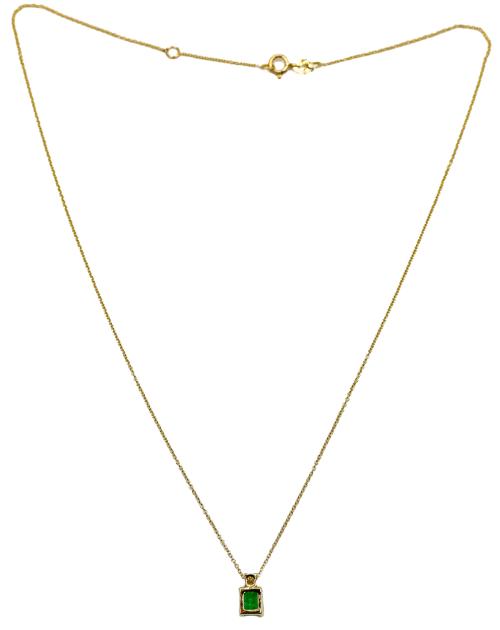 COLGANTE CON ESMERALDA Y BRILLANTE