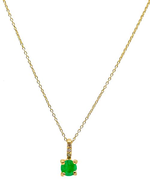 COLGANTE CON ESMERALDA Y BRILLANTES