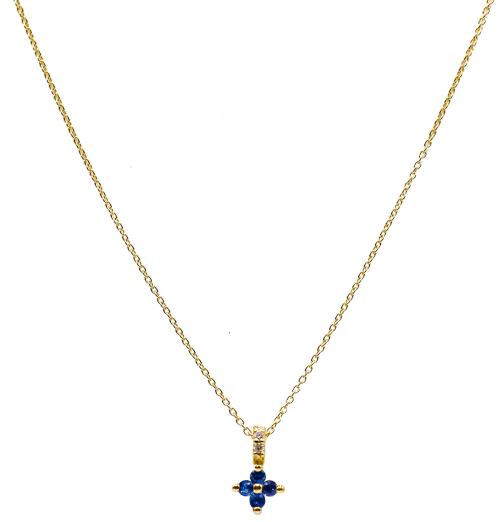 COLGANTE CON ROSETÓN DE ZAFIROS Y BRILLANTES