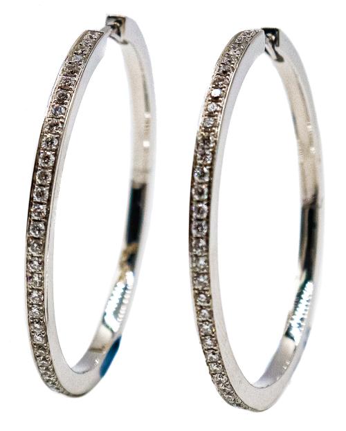 PENDIENTES ARGOLLAS CON BRILLANTES
