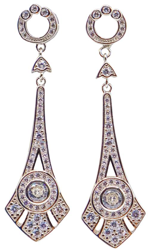 DOS PAREJAS DE PENDIENTES ESTILO ART DECÓ