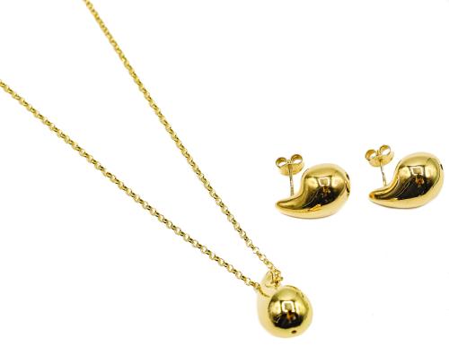 PENDIENTES Y COLGANTE GOTA DE AGUA