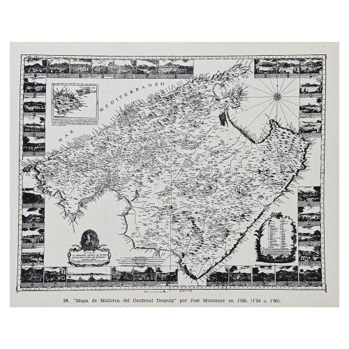 MAPA DE LA ISLA DE MALLORCA DEL SIGLO XIX