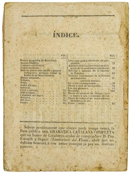 "CALENDARI DEL PAIGÉS, 1857, 1879, 1881"