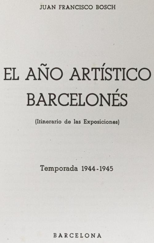 "EL AÑO ARTÍSTICO BARCELONÉS"