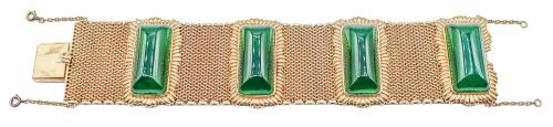 GRAN PULSERA ANCHA CON CRISOPASA, AÑOS 40