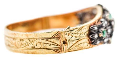 PULSERA ESCLAVA CON ESMERALDAS, AÑOS 50