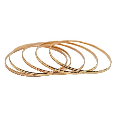 CINCO PULSERAS ARGOLLAS DE ORO