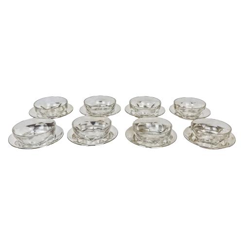 CONJUNTO DE BOLES PARA MACEDONIA EN CRISTAL Y METAL