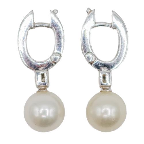 PENDIENTES ARGOLLAS CON BRILLANTES Y PERLAS
