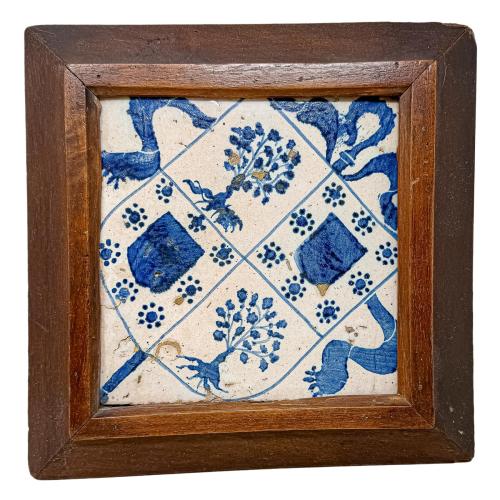 AZULEJO DE CERÁMICA ARAGONESA DEL SIGLO XV
