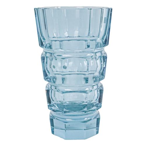 JARRÓN DE CRISTAL DE BOHEMIA DE MEDIADOS DEL S.XX