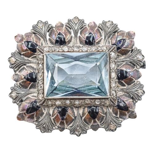 BROCHE CON ESPINELA DE LOS AÑOS 30