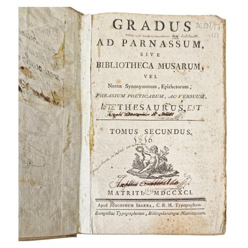 GRADUS AD PARNASSUM, SIVE BIBLIOTHECA MUSARUM...