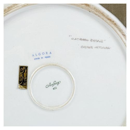 PLATO DE PORCELANA DE ALGORA DE MEDIADOS DE SIGLO XX