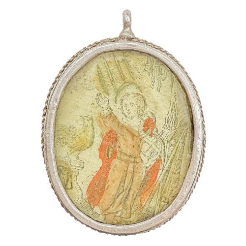 RELICARIO DE PLATA DEL SIGLO XVIII