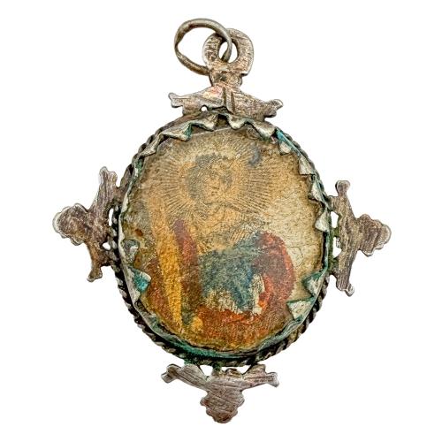MEDALLÓN DEVOCIONAL DE PLATA DEL S. XVIII