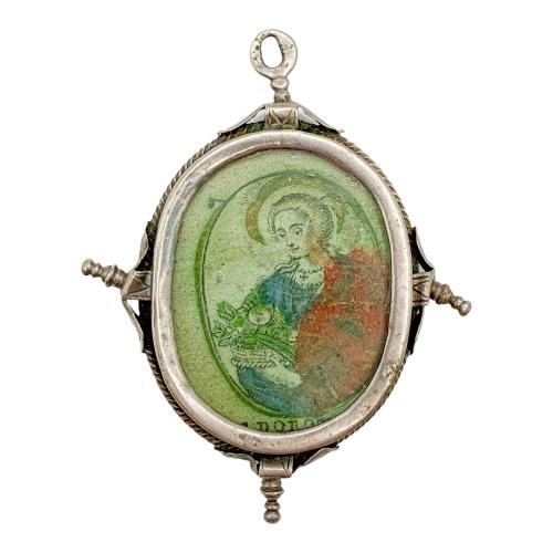 MEDALLÓN DEVOCIONAL DE PLATA DEL SIGLO XVIII