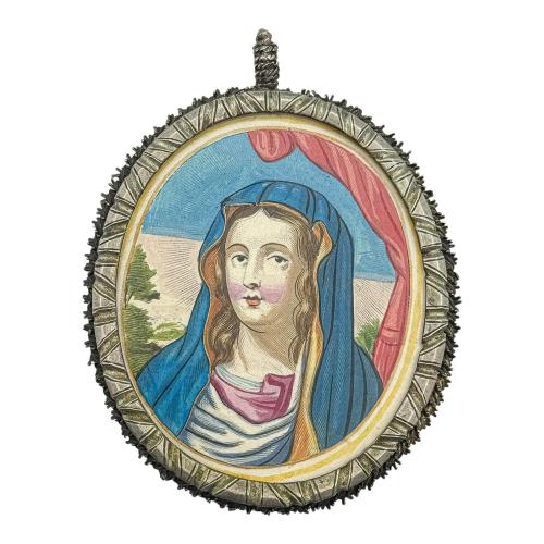 MEDALLÓN DEVOCIONAL DE PLATA DEL SIGLO XVIII