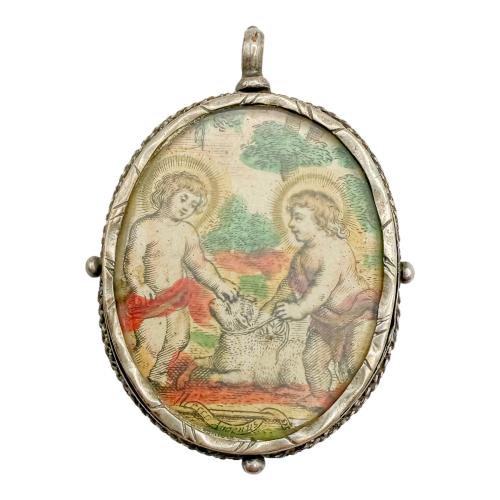 MEDALLÓN DEVOCIONAL DE PLATA DEL SIGLO XVIII