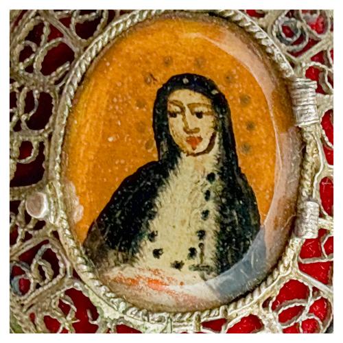 RELICARIO DE PLATA DEL SIGLO XVIII