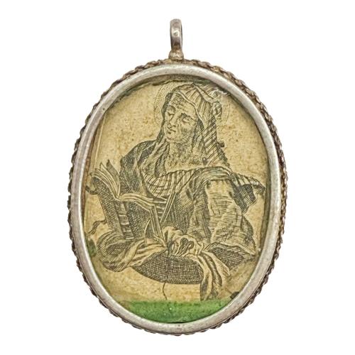 MEDALLÓN DEVOCIONAL DE PLATA DEL SIGLO XVIII