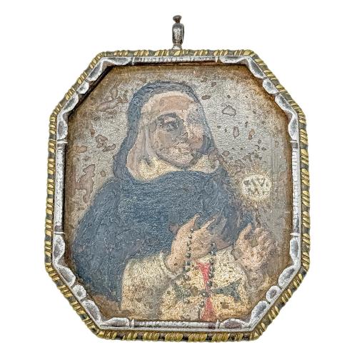RELICARIO DE PLATA DEL SIGLO XVIII