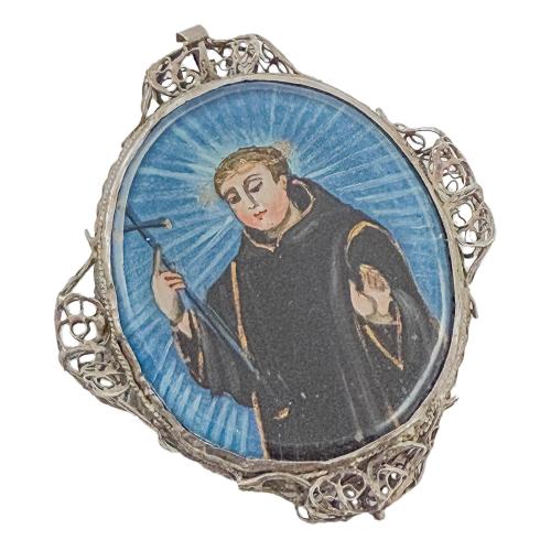 MEDALLÓN DEVOCIONAL DE PLATA DEL SIGLO XVIII