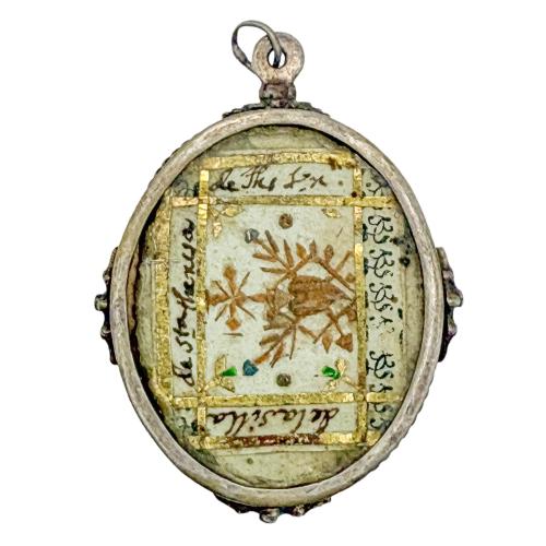 RELICARIO CASTELLANO DE PLATA DEL SIGLO XVIII