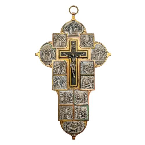 CRUCIFIJO VIACRUCIS ITALIANO DEL ÚLTIMO TERCIO DE S. XX