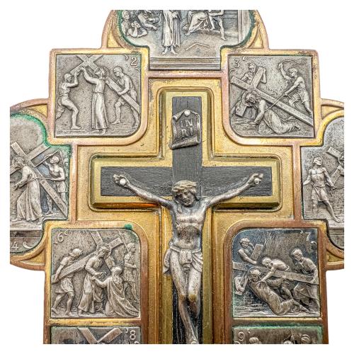 CRUCIFIJO VIACRUCIS ITALIANO DEL ÚLTIMO TERCIO DE S. XX