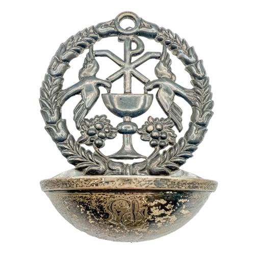 BENDITERA DE PLATA DE MEDIADOS DE SIGLO XX