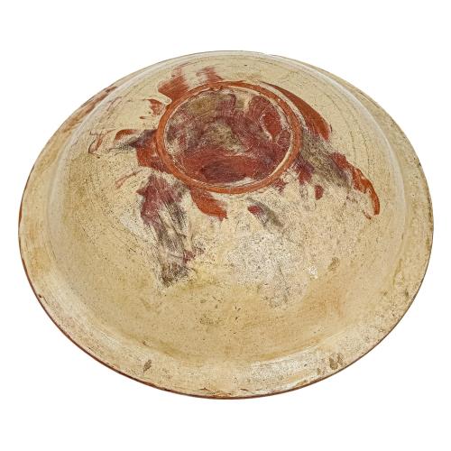 PLATO Y ESCURRIDERA DE CERÁMICA DEL PRIMER TERCIO S. XX