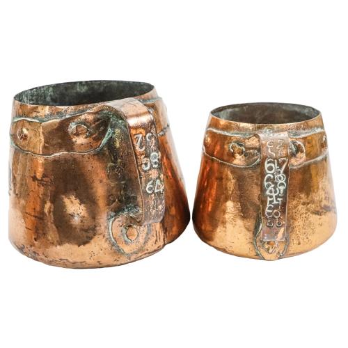 CONJUNTO DE UTENSILIOS DE COBRE Y LATÓN, DEL S.XIX
