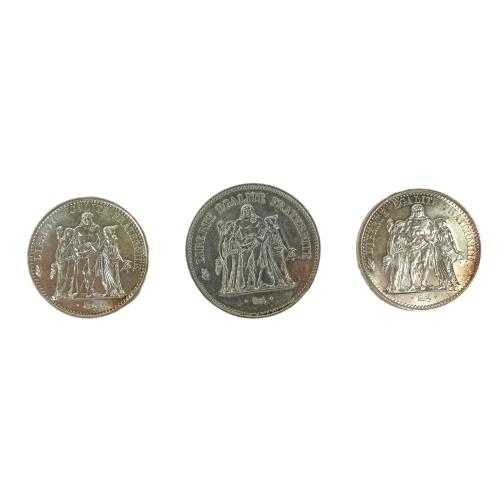 TRES MONEDAS DE PLATA FRANCESAS