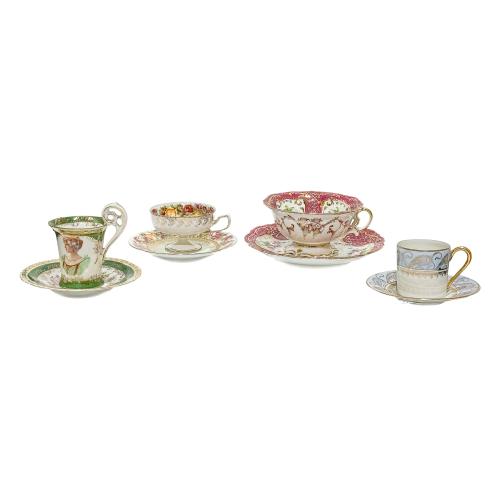 COLECCIÓN DE TAZAS EN PORCELANA DE LA PRIMERA MITAD DE S. XX