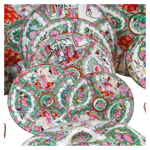 PIEZAS DE VAJILLA EN PORCELANA CHINA DEL ÚLTIMO CUARTO S.XX