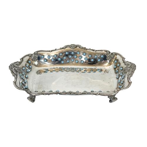 CENTRO DE MESA EN PLATA Y ESMATES DEL ÚLTIMO CUARTO DEL S.XX