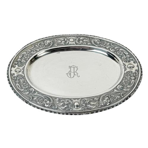 FUENTE OVALADA PLATA DEL PRIMER TERCIO DE SIGLO XX