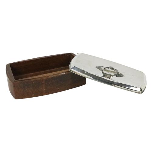 CENICERO Y CAJITA PLATA DE MEDIADOS DE SIGLO XX